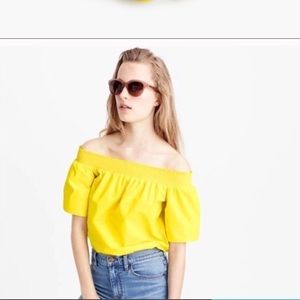 Off shoulder cotton poplin top